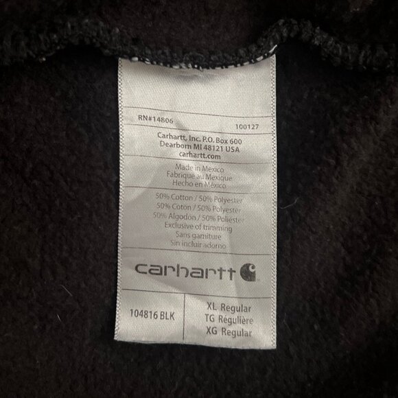 Carhartt Rain Defender Hoodie Mens XL Black Pullover Logo Bold Spellout 104816 - Picture 6 of 11